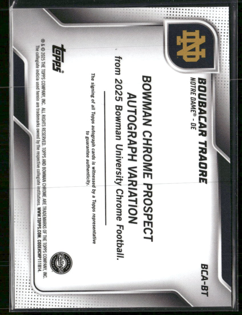2025 Bowman University Chrome Prospect Autographs Boubacar Traore Auto #BCA-BT