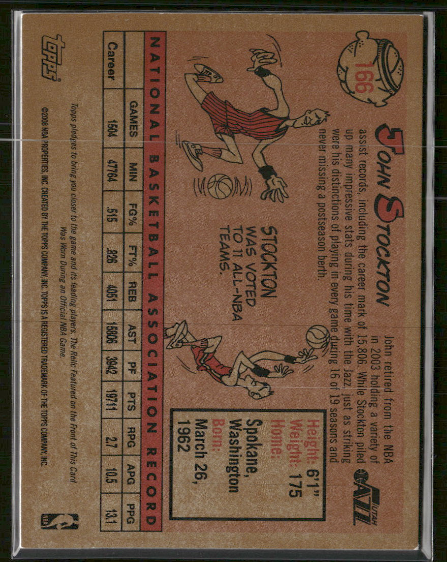 2008-09 Topps 1958-59 Variations Relics John Stockton #166