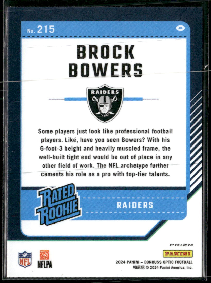 2024 Donruss Optic Teal Velocity Brock Bowers #215
