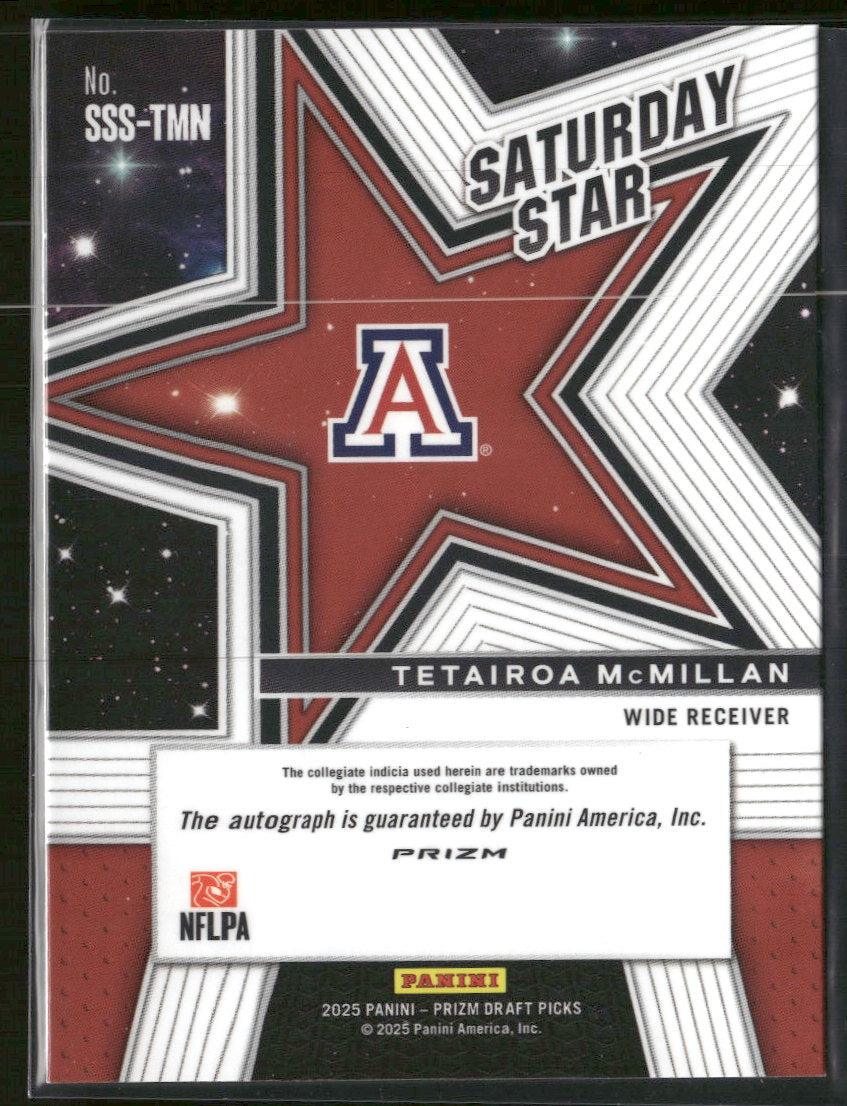 2025 Panini Prizm Draft Saturday Stars AU Hyper Tetairoa McMillan Auto #SSS-TMN