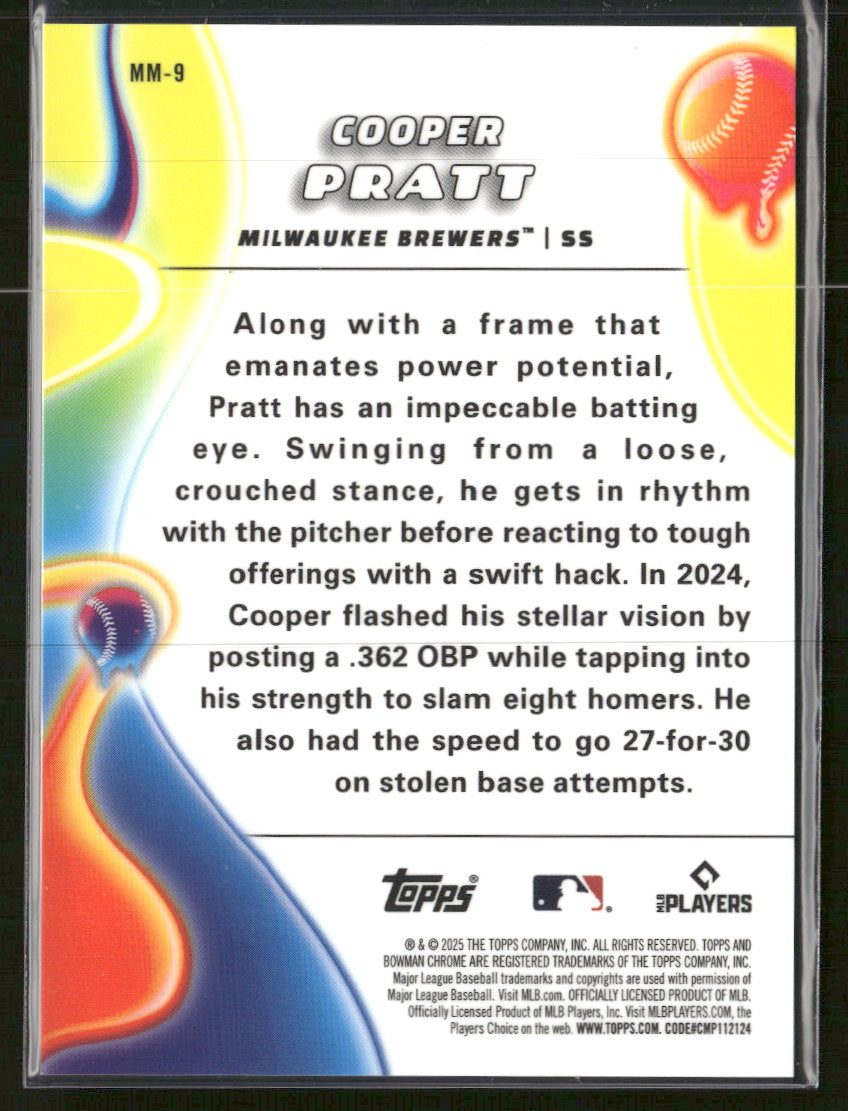 2025 Bowman Chrome Melt Mashers Mini-Diamond Cooper Pratt #/150 #MM-9