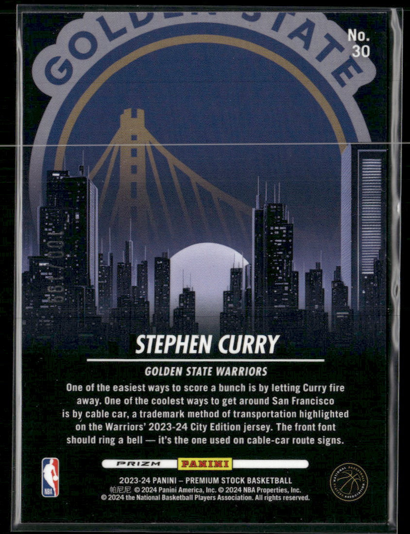 2023-24 Hoops Stock City Edition Red Seismic Prizm Stephen Curry #/199 #30