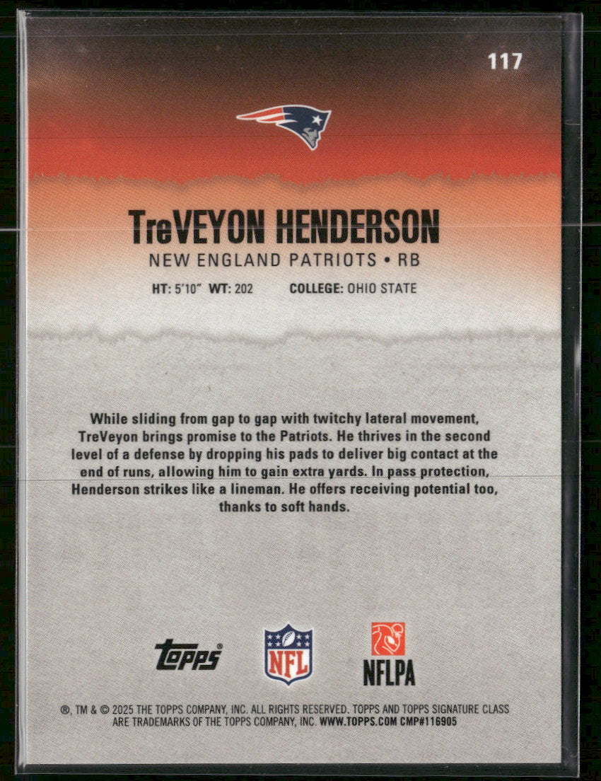 2025 Topps Signature Class Orange Lava TreVeyon Henderson Rookie #/50 #117