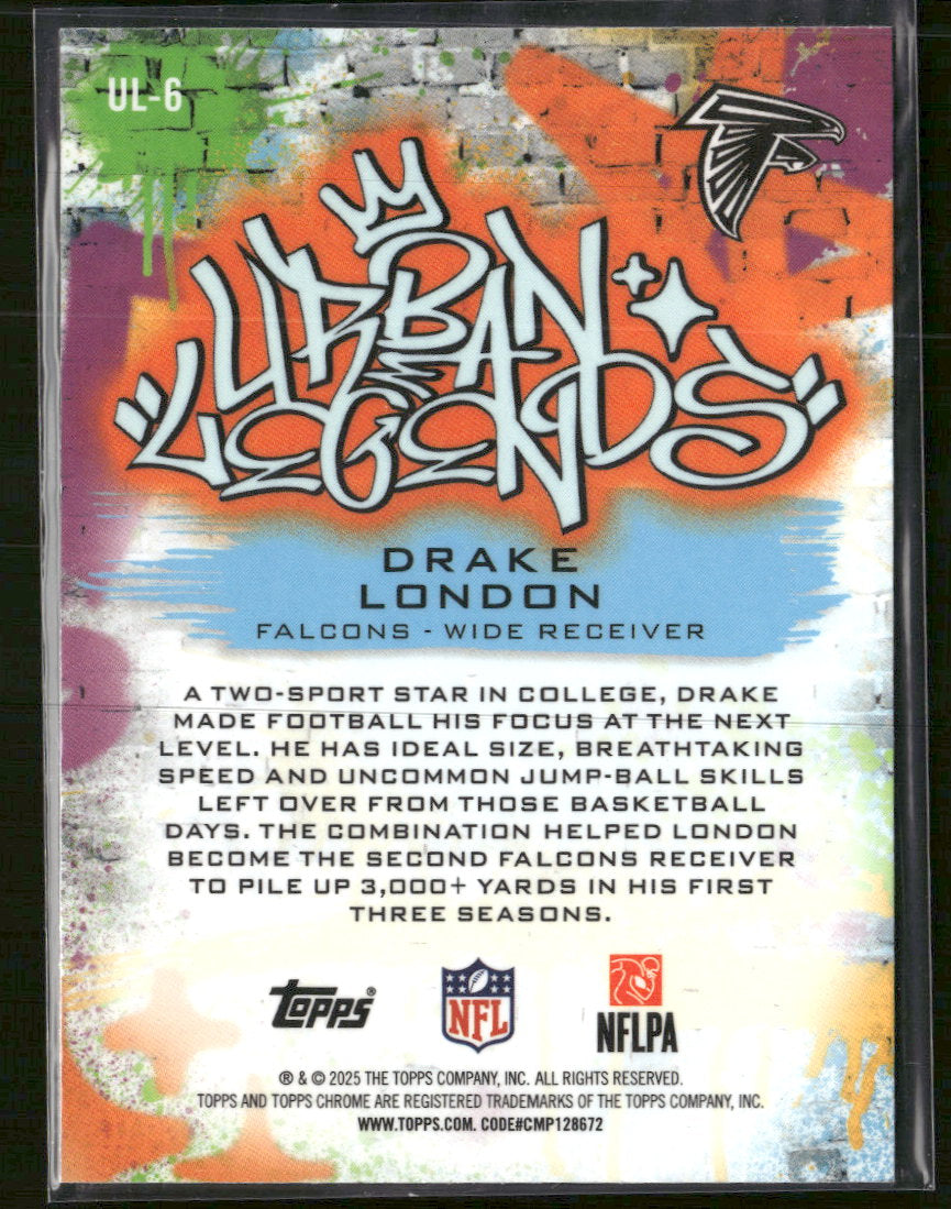 2025 Topps Chrome Urban Legends Drake London #UL-6