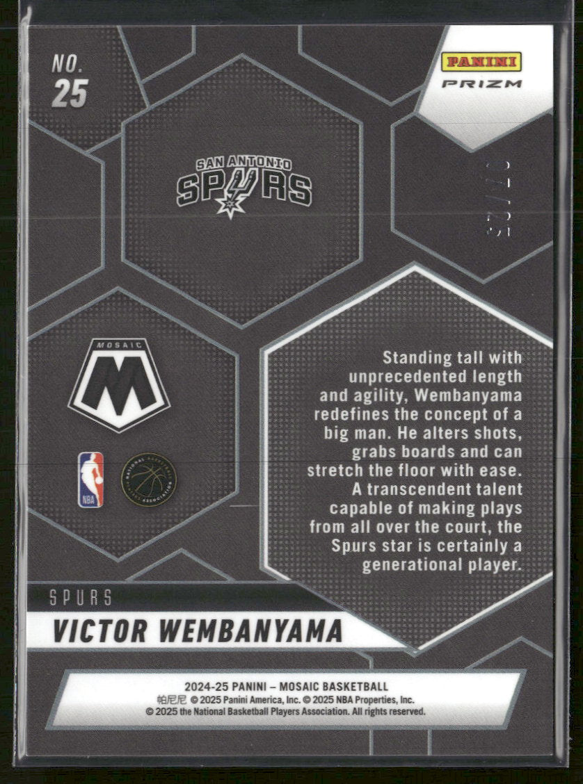 2024-25 Panini Mosaic White Mosaic Victor Wembanyama #/25 #288