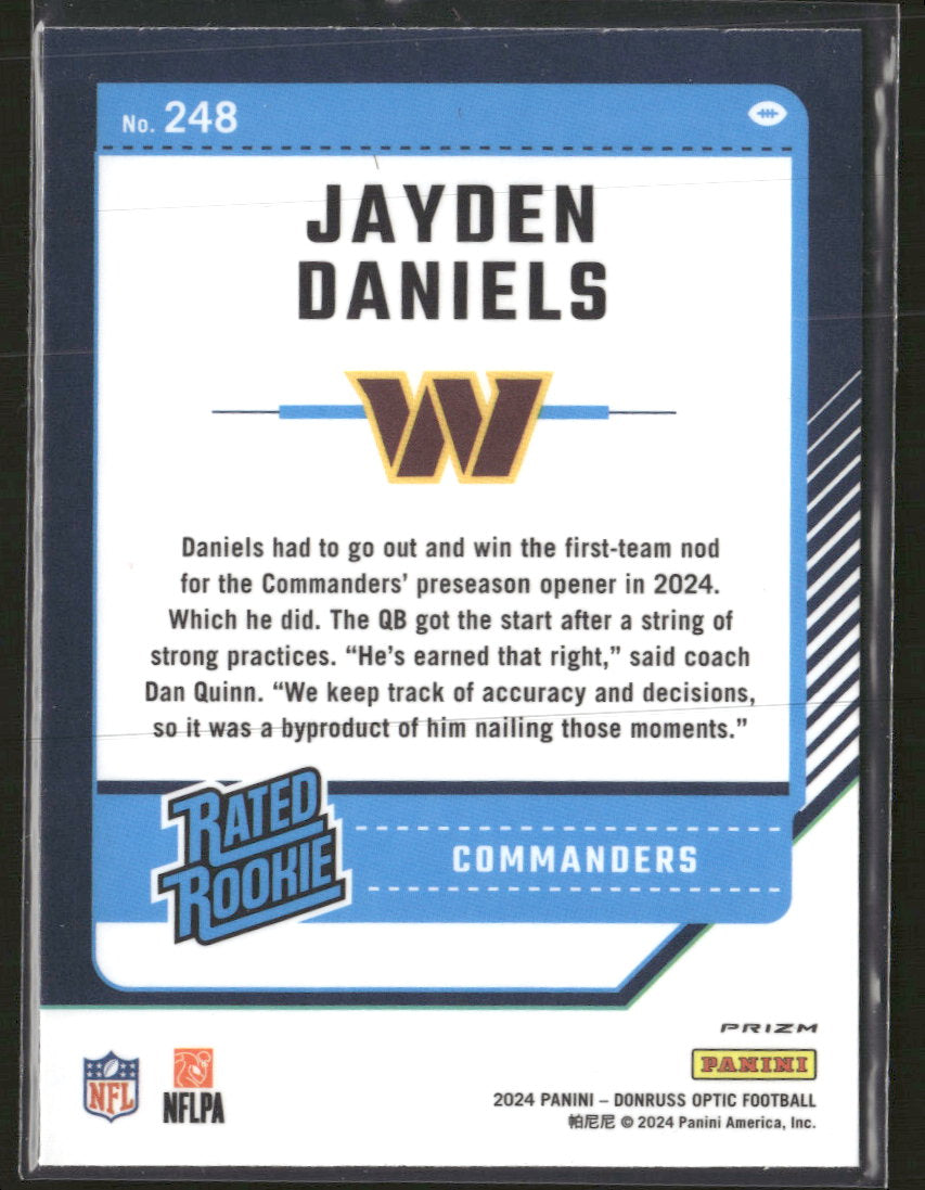 2024 Donruss Optic Green Velocity Jayden Daniels #248