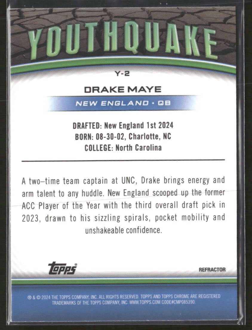 2024 Topps Chrome Youthquake Refractor Drake Maye #Y-2