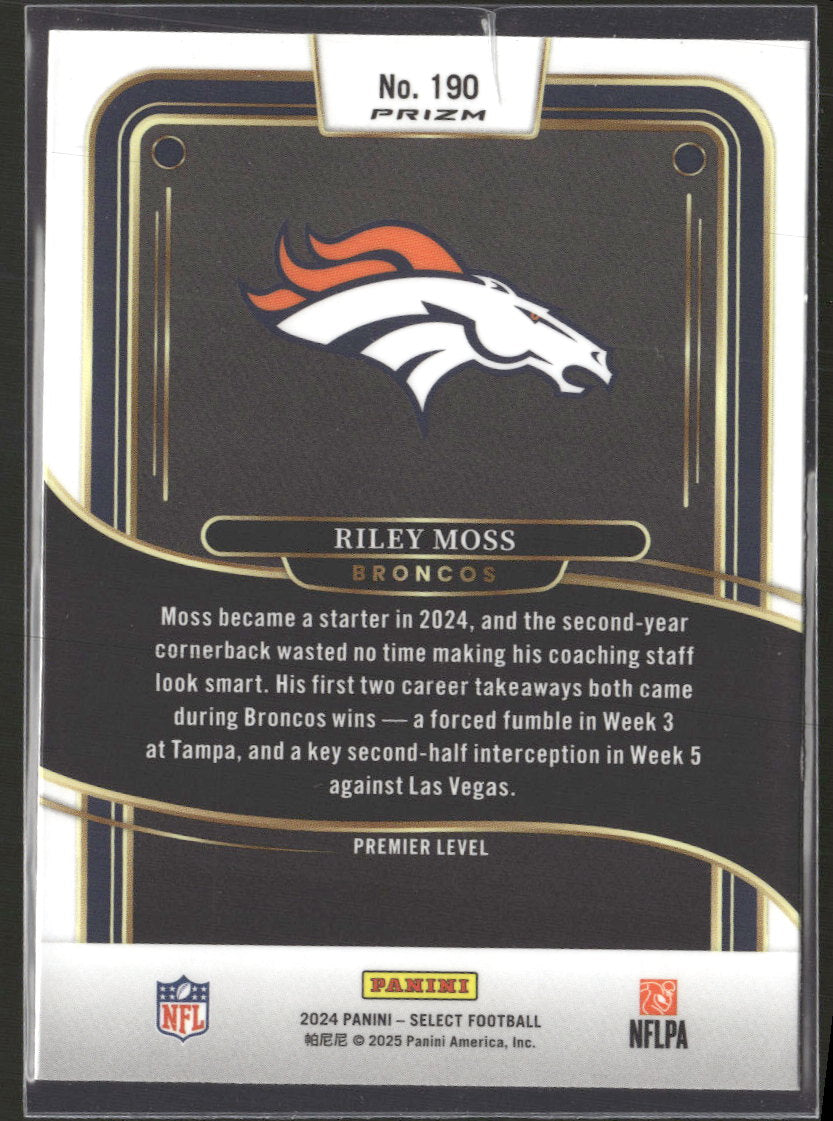 2024 Panini Select Zebra Prizm Riley Moss #190