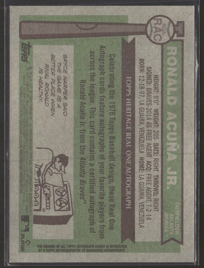2025 Topps Heritage Real One Autographs Ronald Acuña Jr. Auto #ROA-RAC