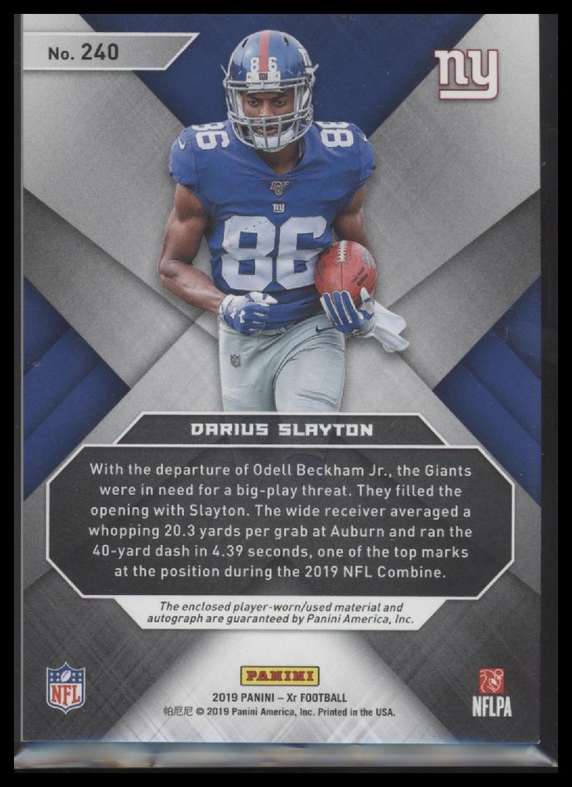 2019 Panini XR Darius Slayton Rookie #/199 Auto #240