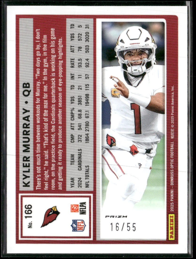 2025 Donruss Optic Blue Mojo Kyler Murray #/55 #166
