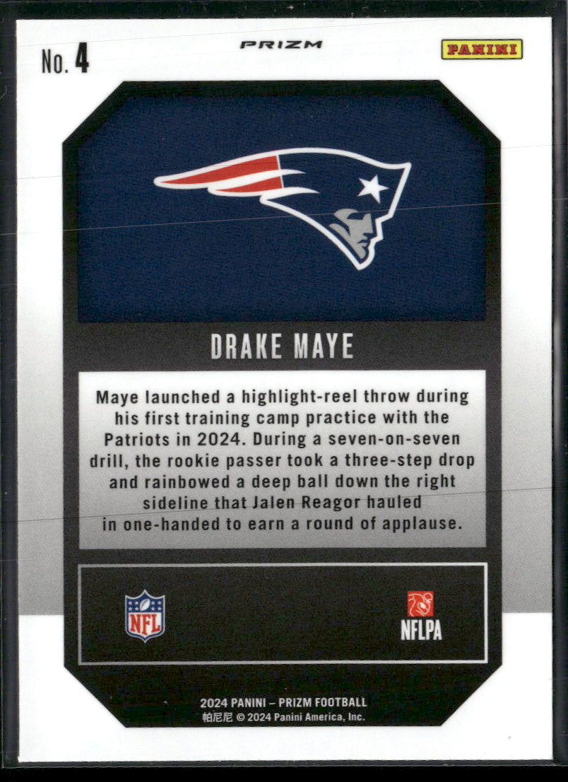 2024 Panini Prizm Emergent Green Prizm Drake Maye #4