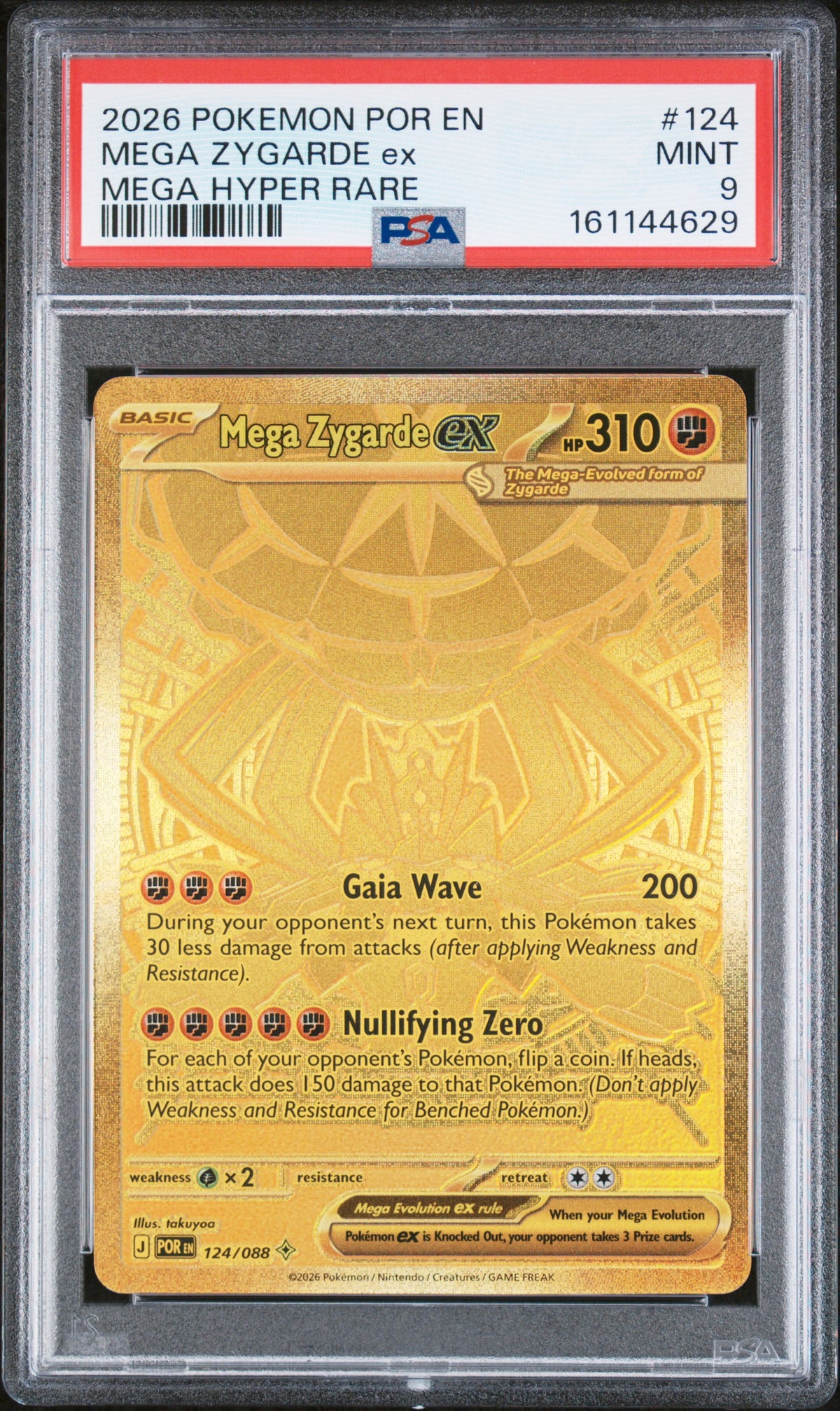 2026 Pokemon Por En-Perfect Order Mega Hyper Rare Mega Zygarde Ex 9 PSA #124