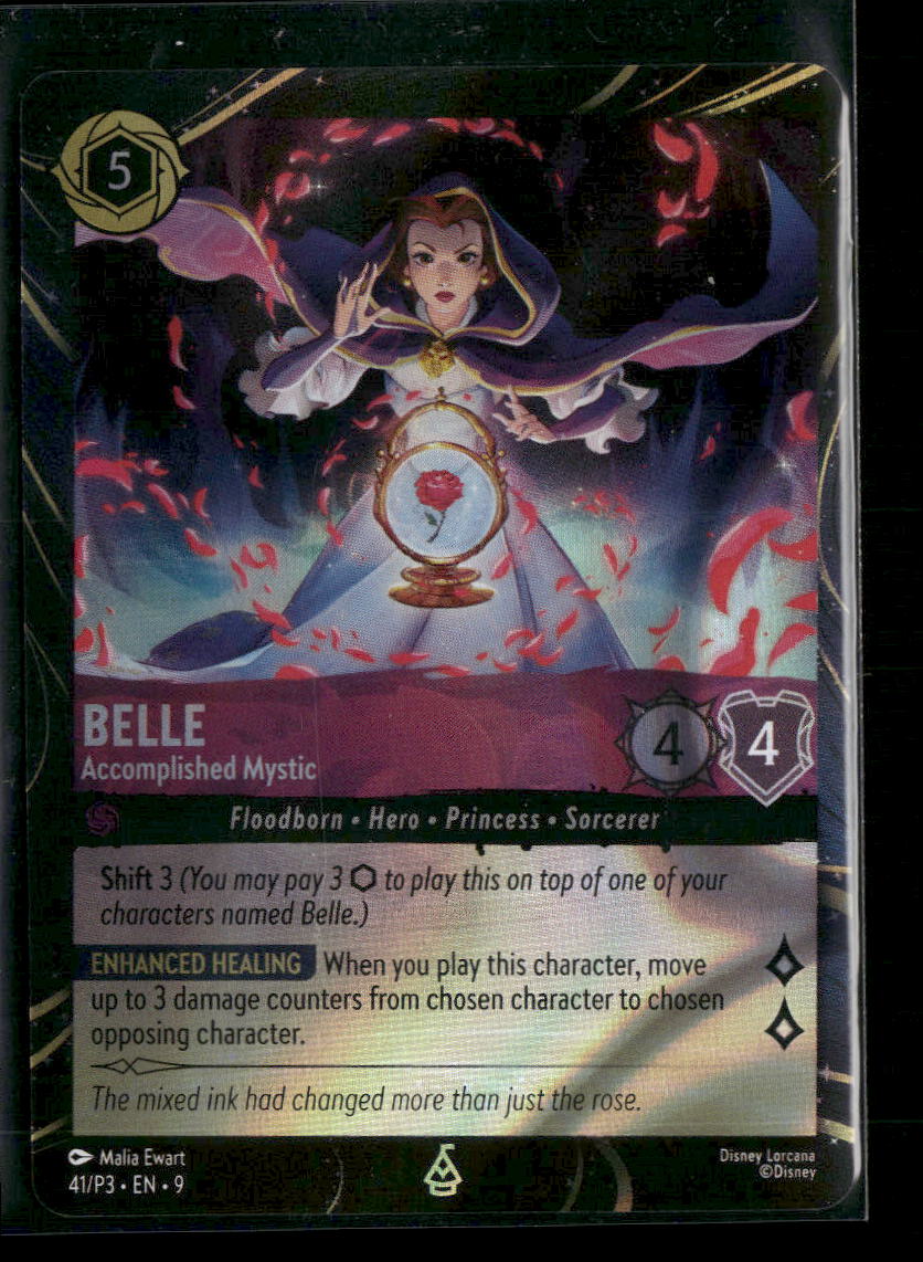 Disney Lorcana Promo Cards Belle- Accomplished Mystic #41