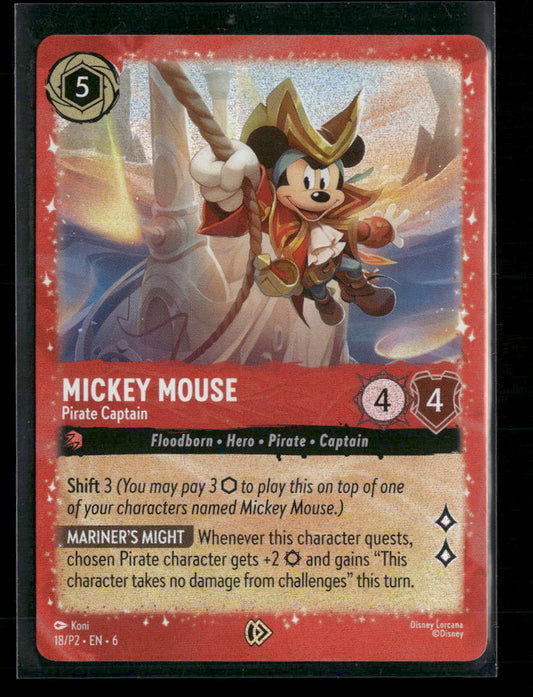Disney Lorcana Promo Cards Mickey Mouse - Pirate Captain #18