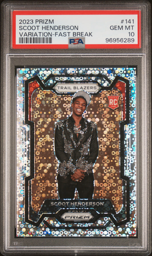 2023 Panini Prizm Variation-Fast Break Scoot Henderson 10 PSA #141