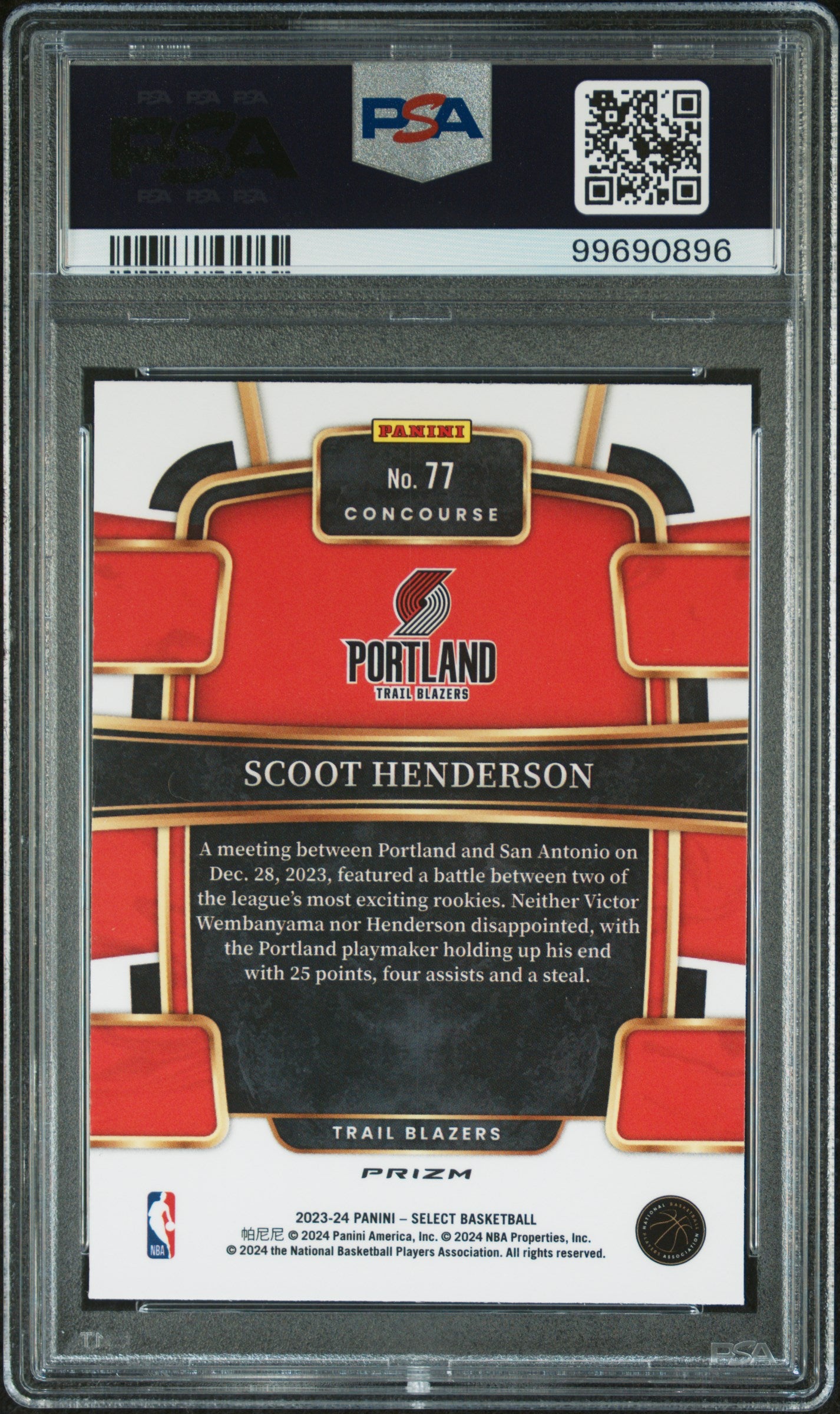 2023 Panini Select Scope Scoot Henderson 10 PSA #77