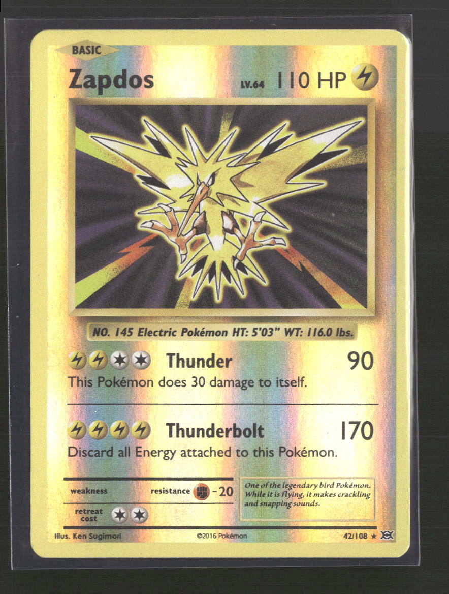 XY - Evolutions Zapdos Reverse Holo #42/108