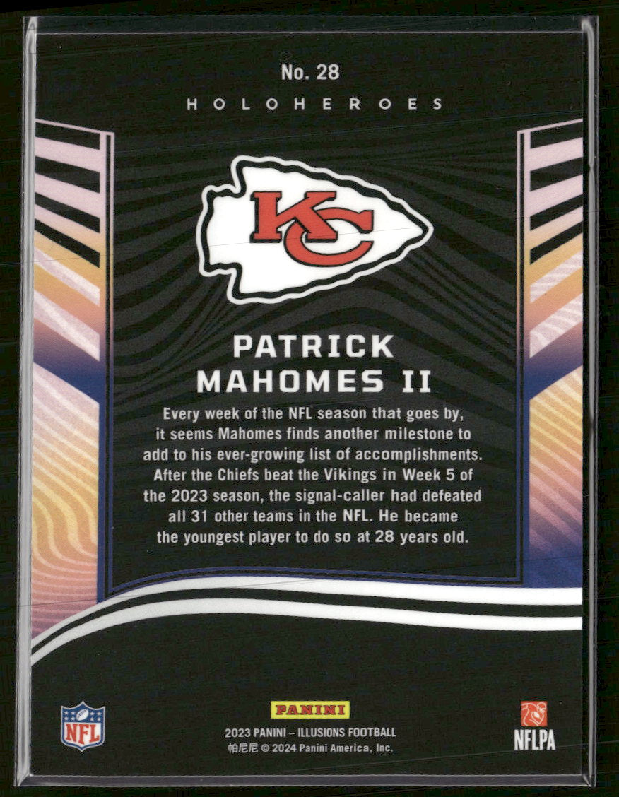 2023 Panini Illusions Holoheroes Patrick Mahomes II #28