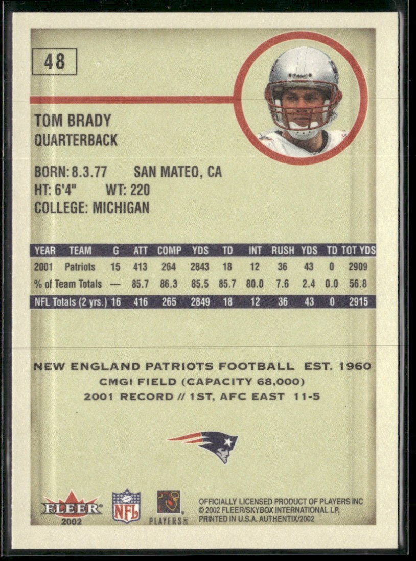 2002 Fleer Authentix Tom Brady #48