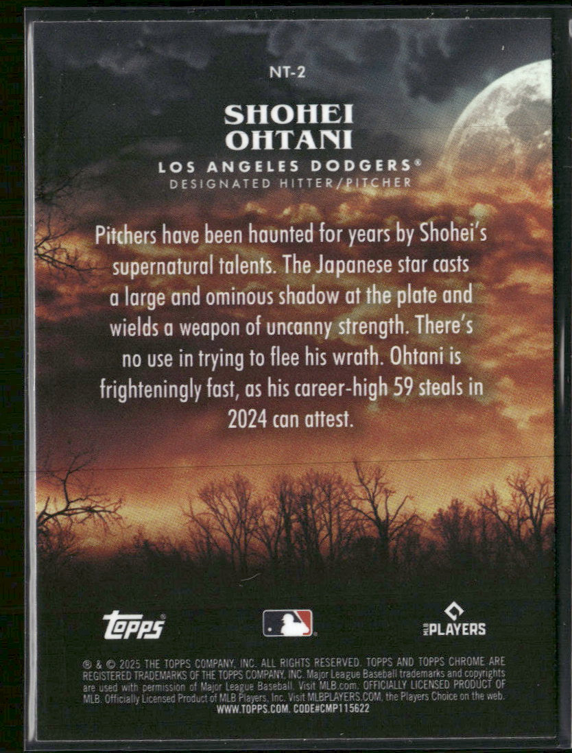 2025 Topps Chrome Update Night Terrors Shohei Ohtani #NT-2