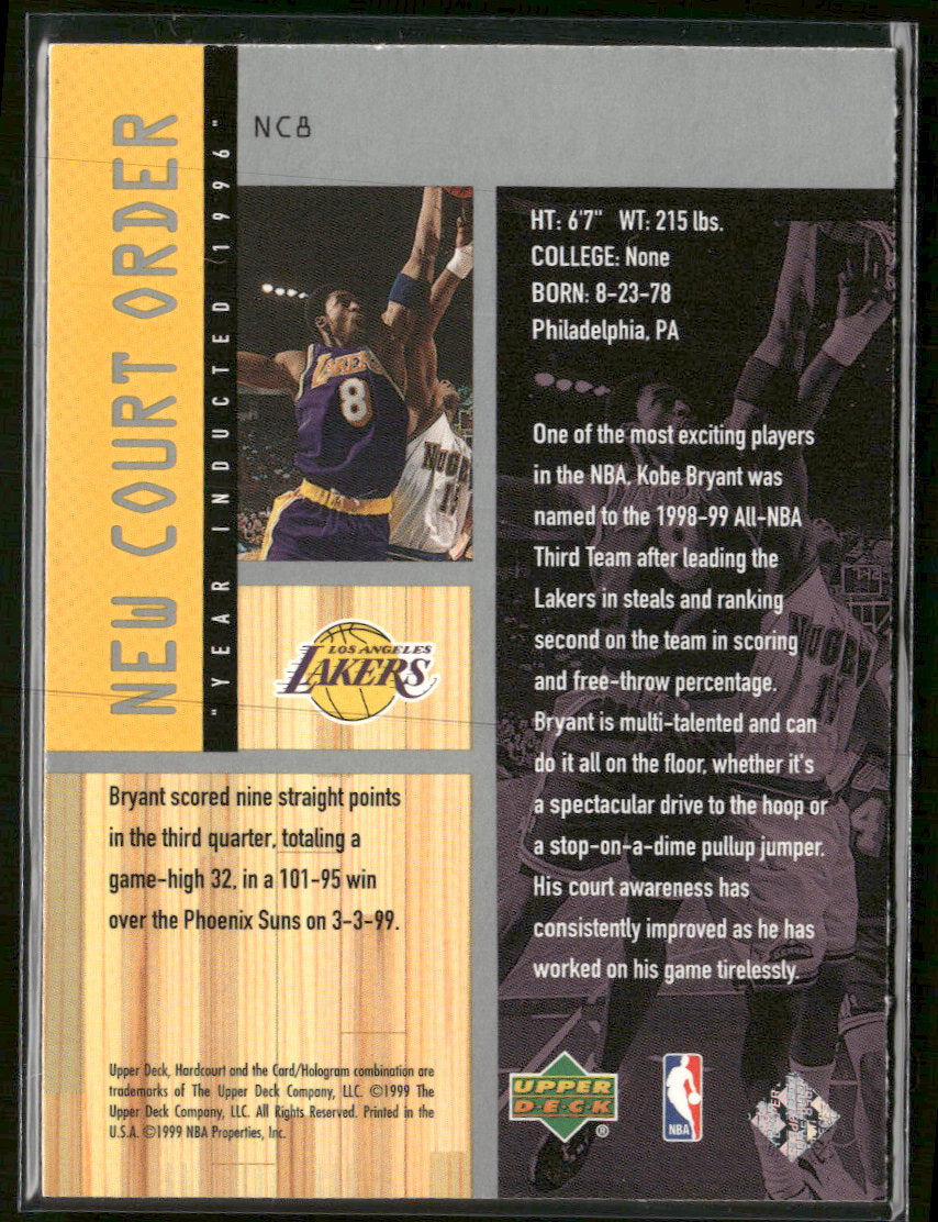 1999-00 Upper Deck Hardcourt New Court Order Kobe Bryant #NC8