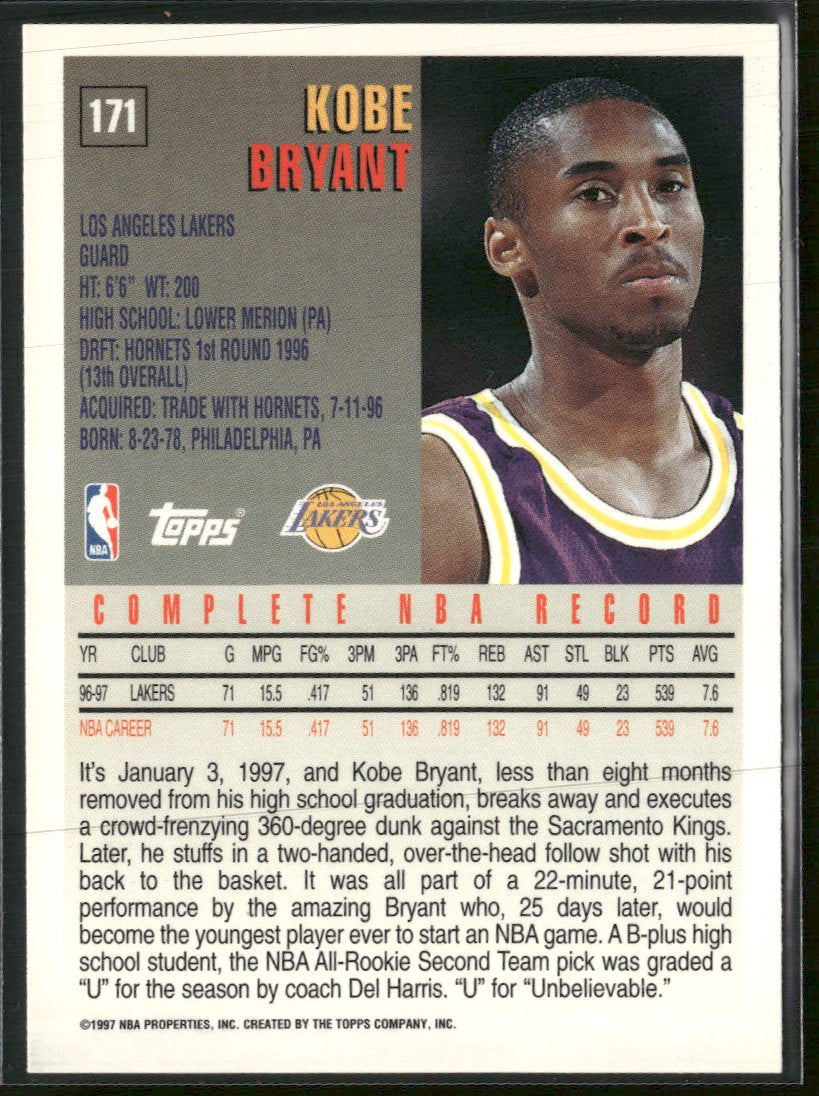 1997-98 Topps Kobe Bryant #171