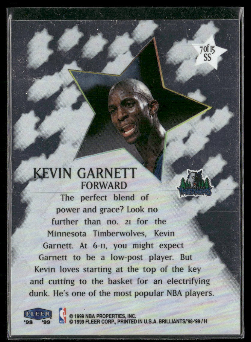 1998-99 Fleer Brilliants Shining Stars Kevin Garnett #7 SS