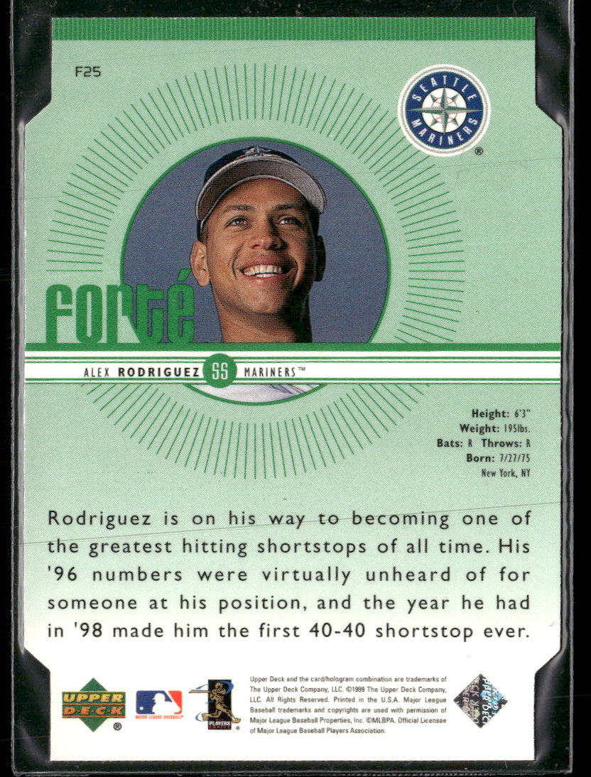 1999 Upper Deck Forte Double Alex Rodriguez #/2000 #F25