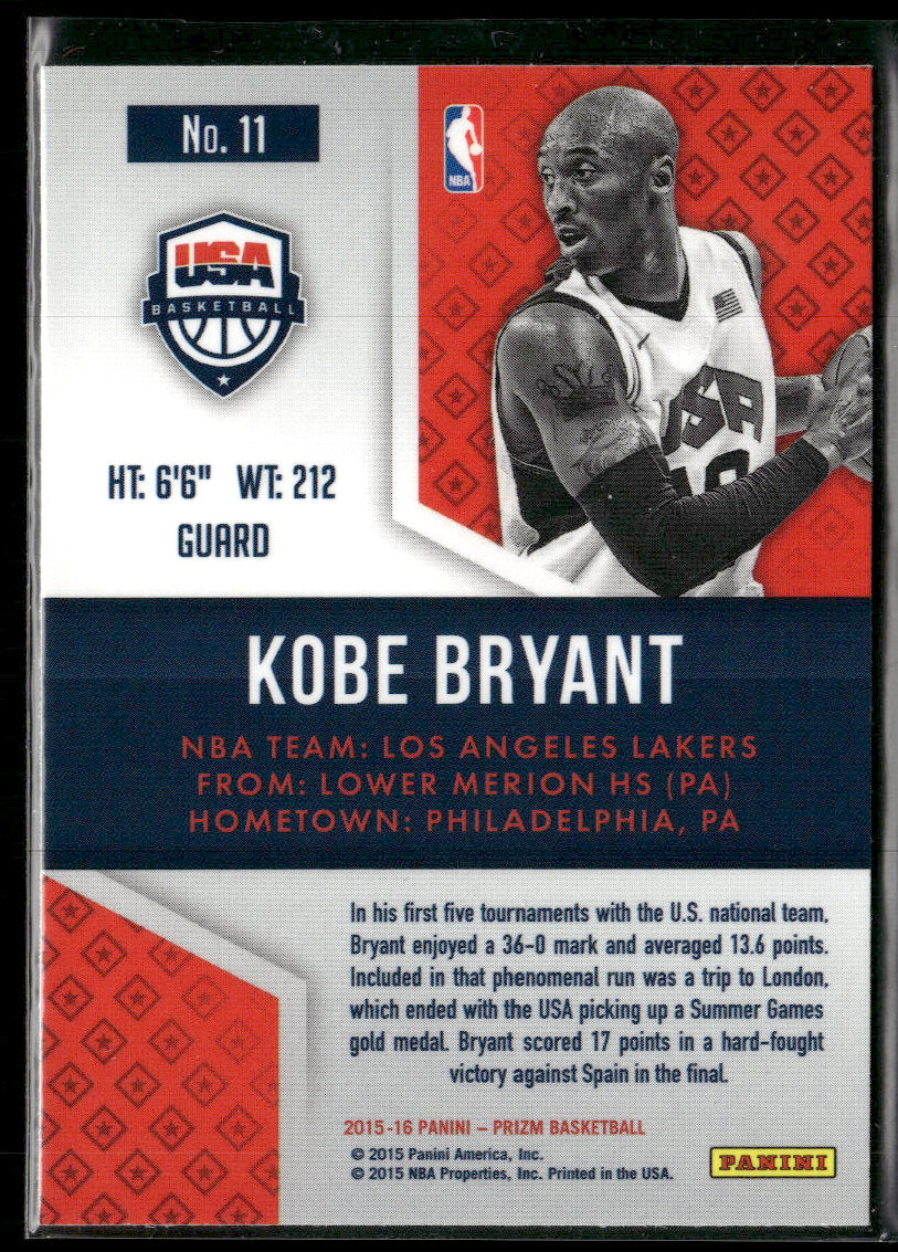2015-16 Panini Prizm USA Basketball Kobe Bryant #11