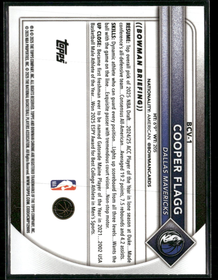 2025-26 Bowman Chrome Cooper Flagg #BCV-1