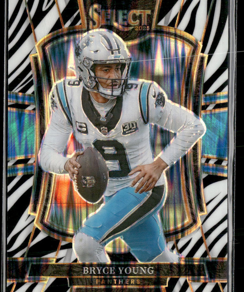 2025 Panini Select Zebra Prizm Bryce Young #145