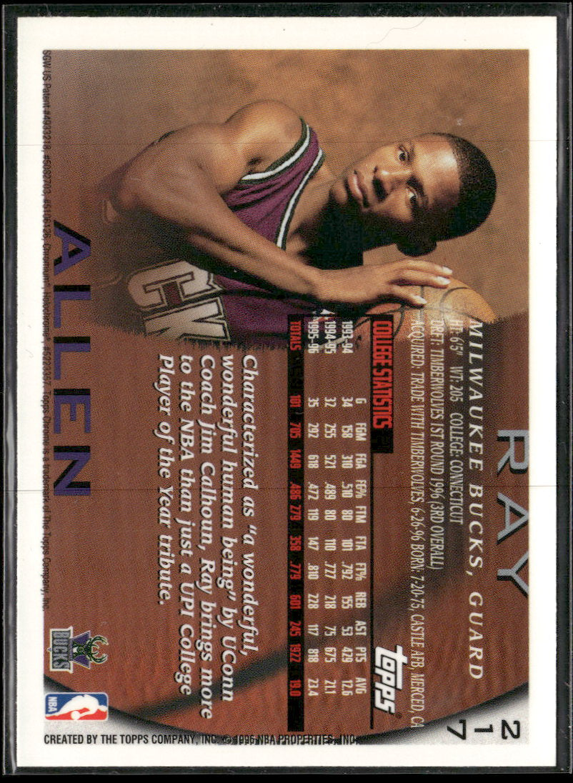 1996-97 Topps Chrome Ray Allen Rookie #217
