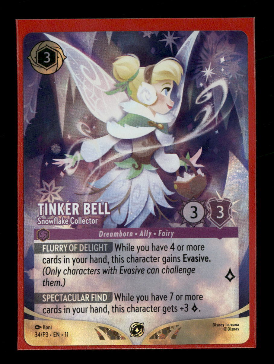 Disney Lorcana Promo Cards Tinker Bell - Snowflake Collector #34