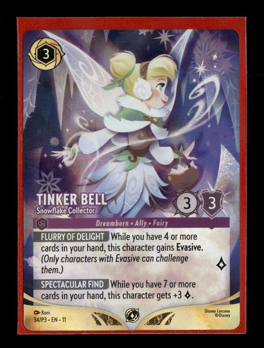 Disney Lorcana Promo Cards Tinker Bell - Snowflake Collector #34