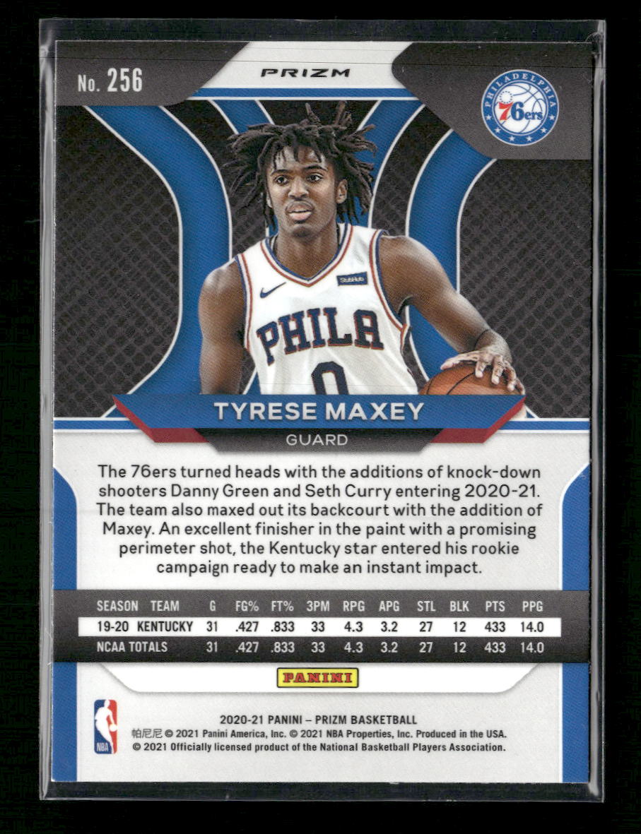 2020-21 Panini Prizm Pink Ice Prizms Tyrese Maxey Rookie #256
