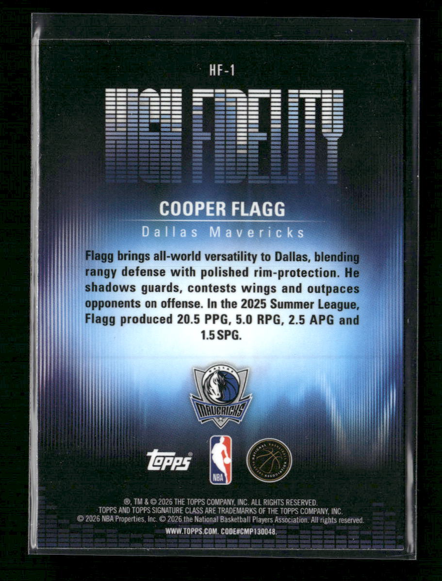 2025-26 Topps Signature Class High Fidelity Cooper Flagg #HF-1