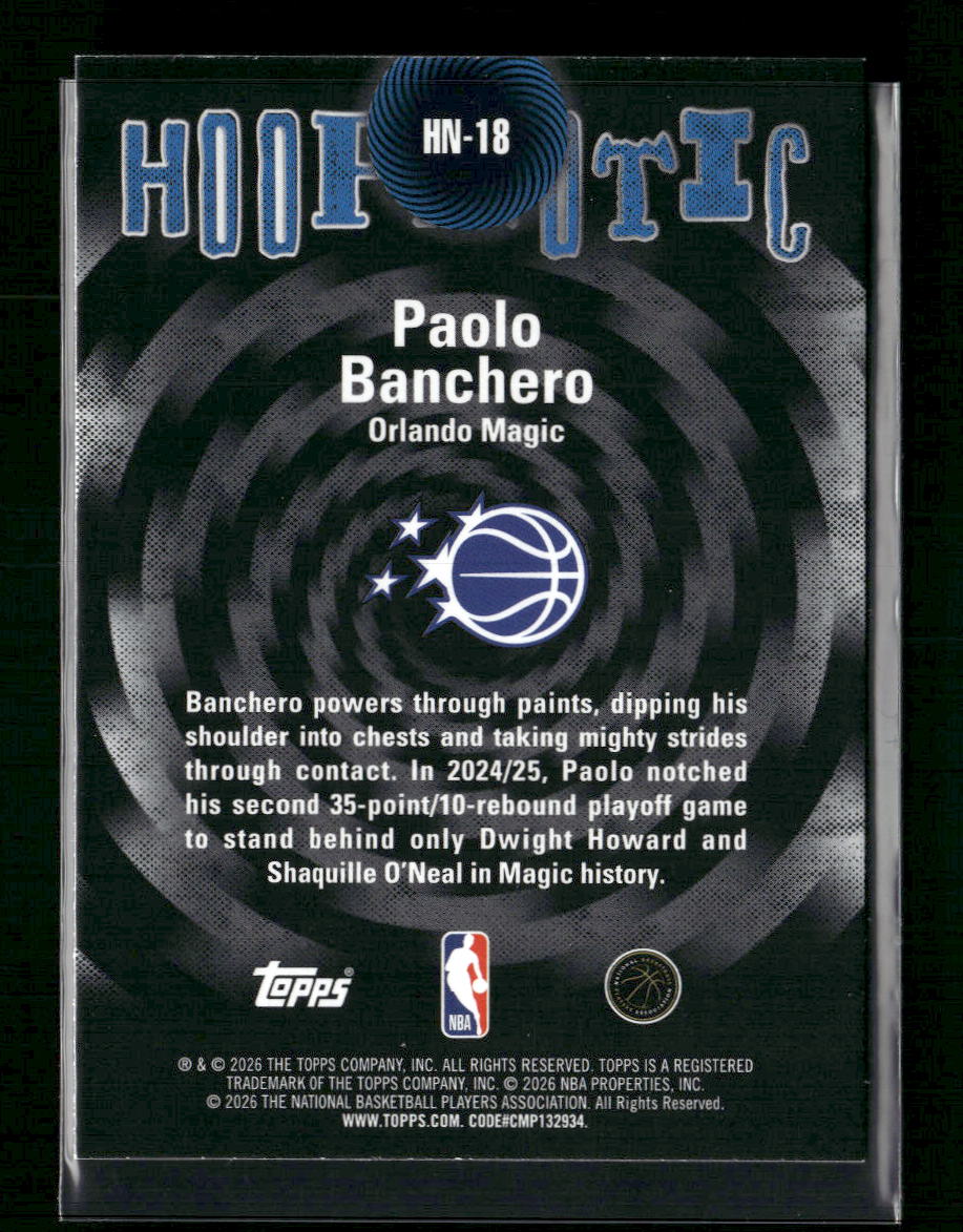 2026 Topps NBA Hoops Hoopnotic Paolo Banchero #HN-18