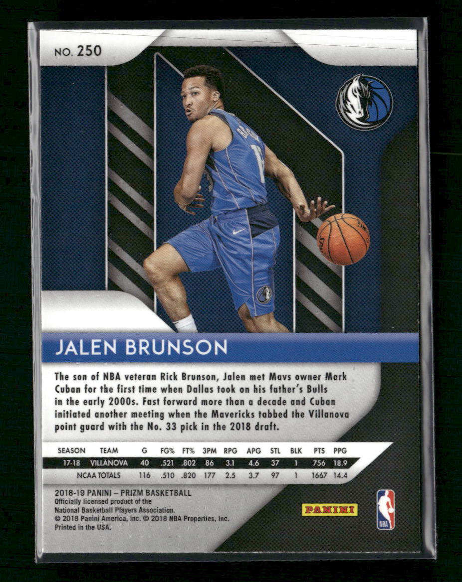 2018-19 Panini Prizm Jalen Brunson Rookie #250