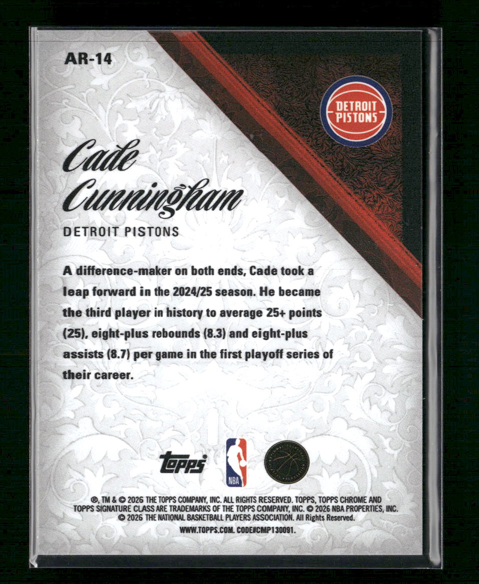 2025-26 Topps Signature Class Aristocrats Cade Cunningham #AR-14