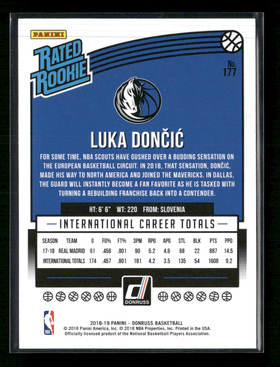 2018-19 Donruss Luka Doncic Rookie #177