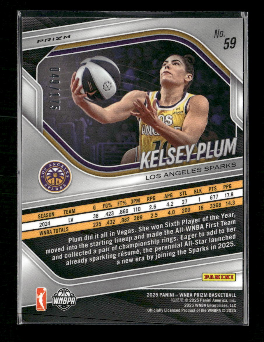 2025 Panini Prizm WNBA Purple Seismic Prizms Kelsey Plum #/175 #59