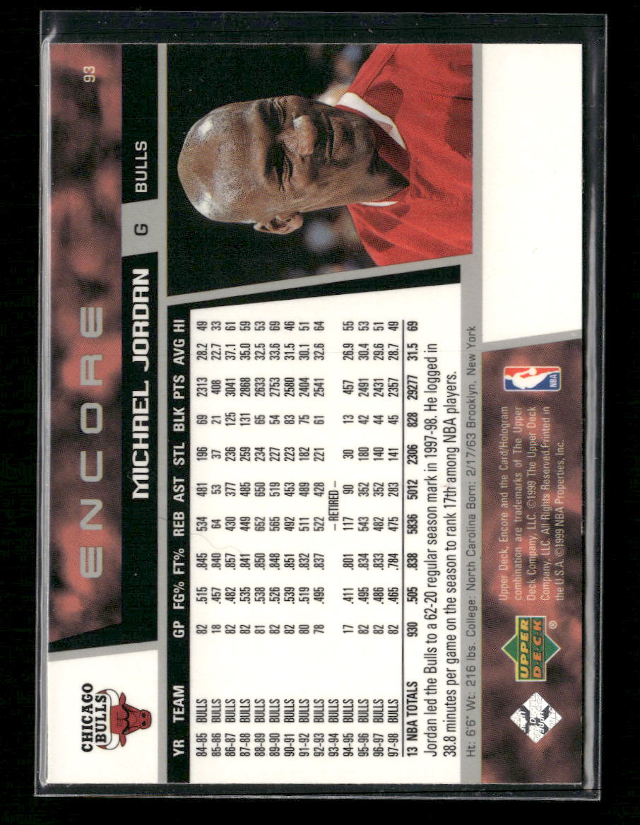 1998-99 Upper Deck Encore Michael Jordan #93