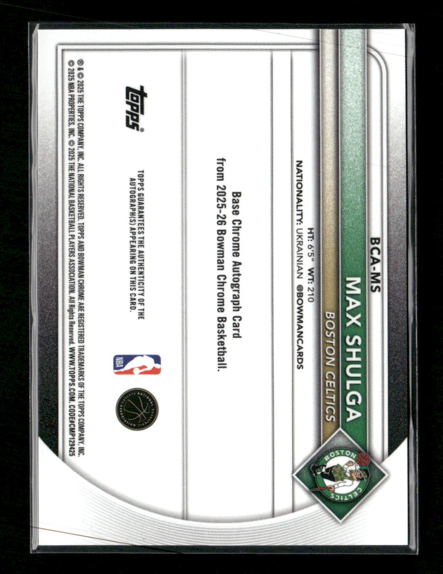 2025-26 Bowman Chrome Green Mojo Refractors Max Shulga #/99 #BCV-53