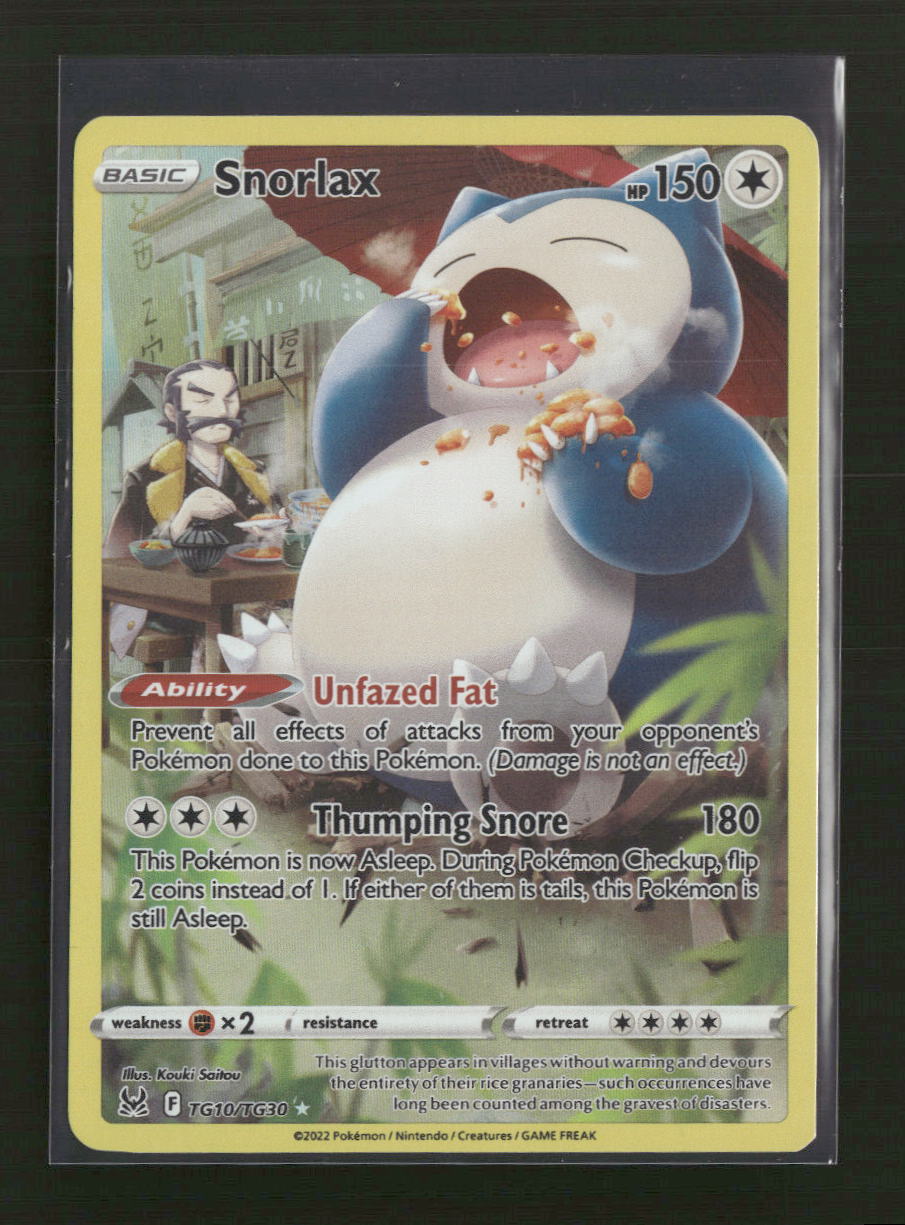 SWSH11: Lost Origin Trainer Gallery Snorlax #TG10/TG30