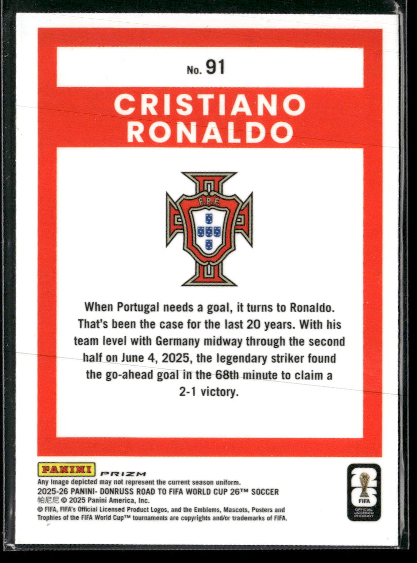 2025-26 Donruss Road to FIFA World Cup Cristiano Ronaldo #91