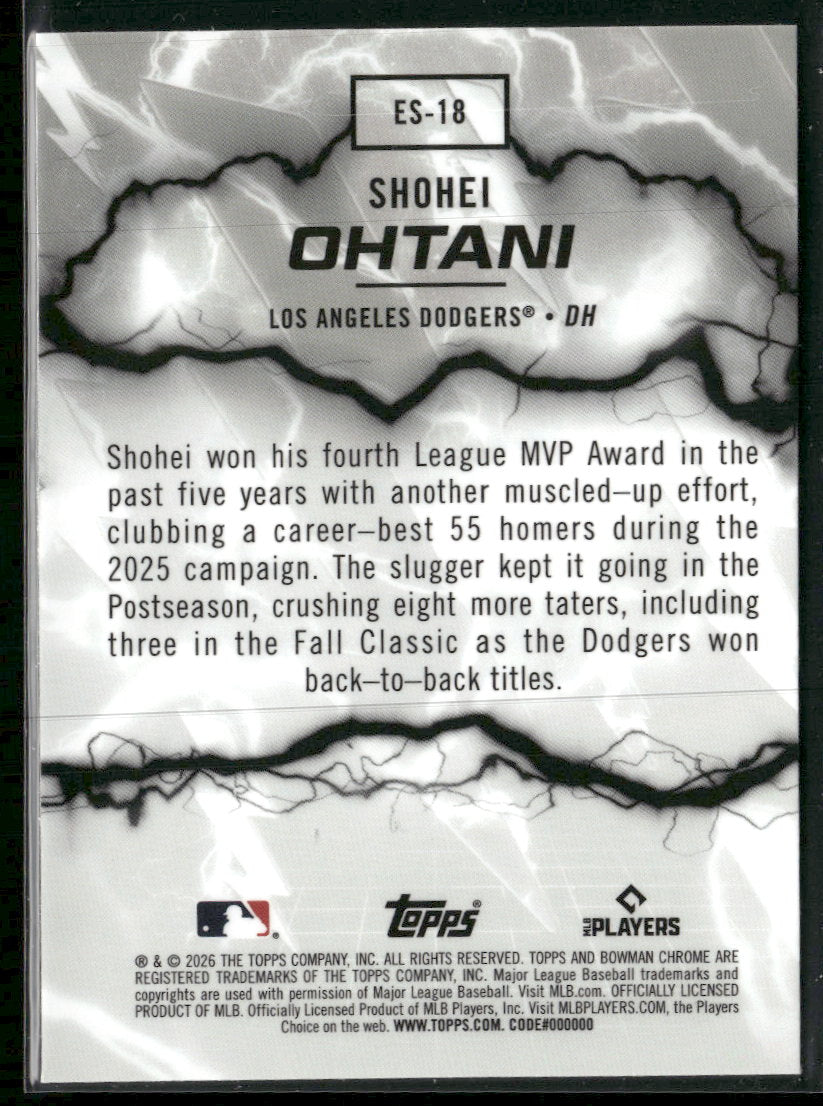 2026 Bowman Electric Sluggers Shohei Ohtani #ES-18