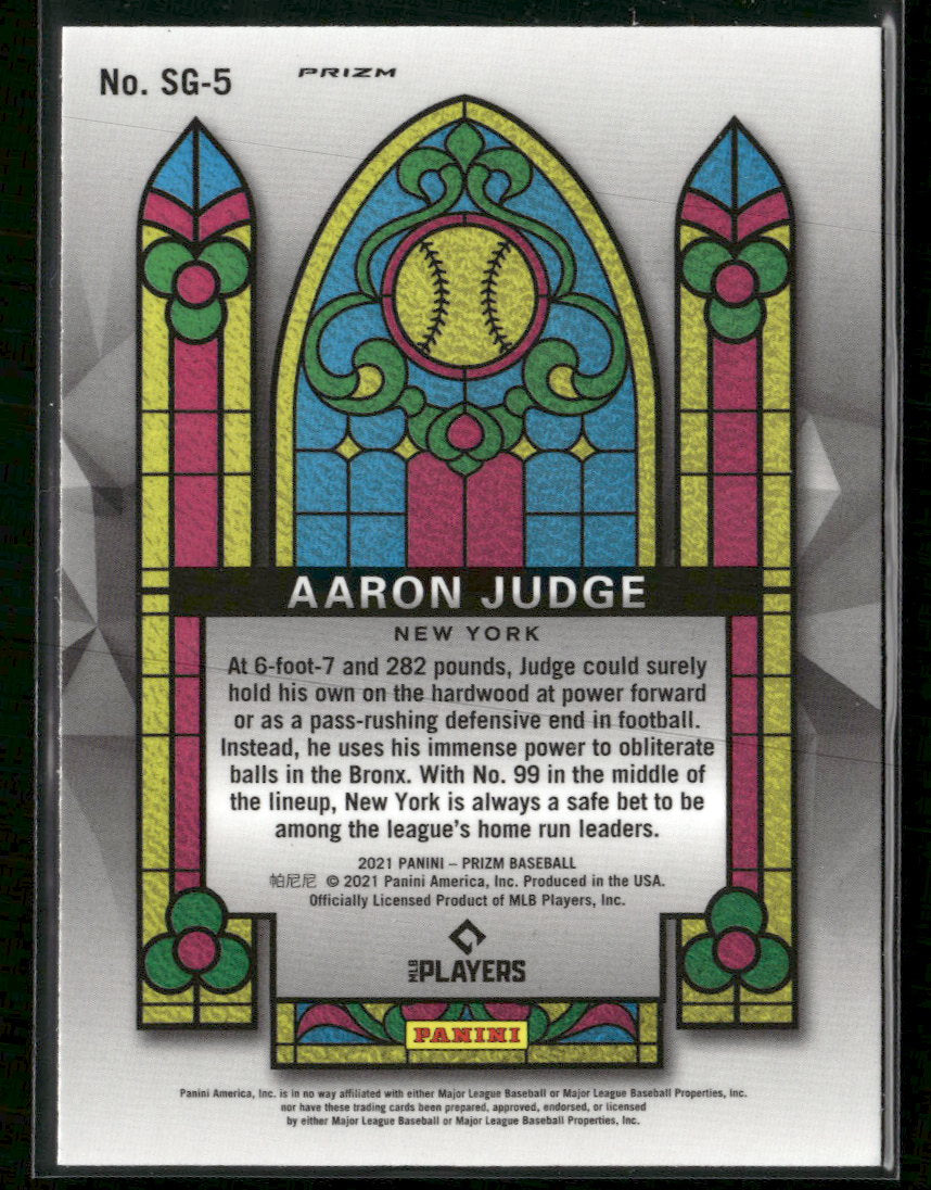 2021 Panini Prizm Stained Glass Red/White/Blue Prizm Aaron Judge #SG-5