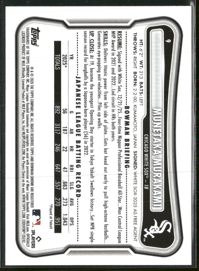 2026 Bowman Neon Green Munetaka Murakami Rookie #/399 #9