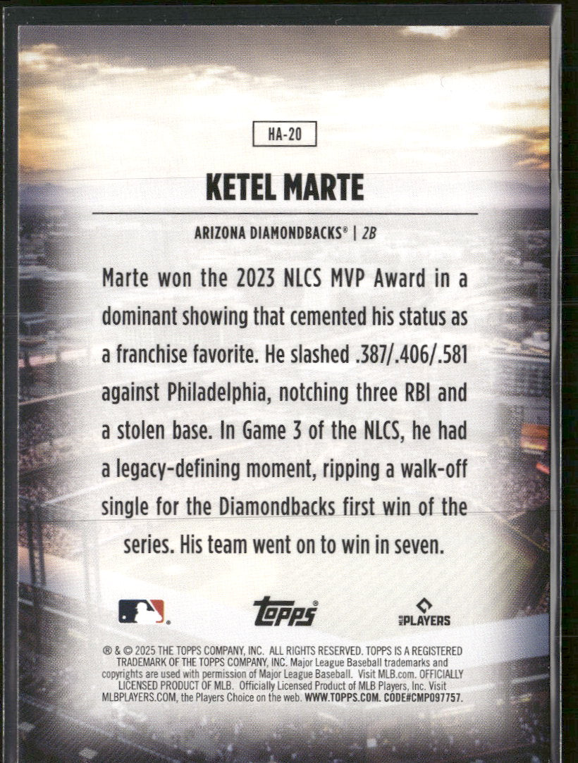 2025 Topps Home Field Advantage Ketel Marte #HA-20